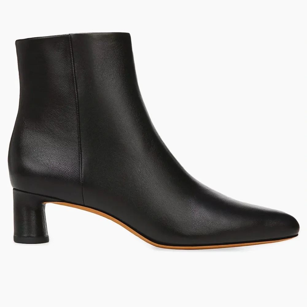 NEW Vince Hilda Leather Ankle Boots Black Size 5.5 - Picture 2 of 15